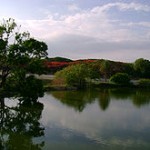 "View of lake in lal bagh"
