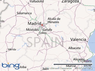 Travel in Spain Bing Map of Spain