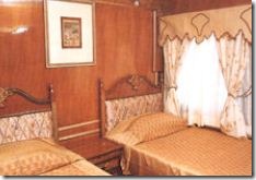 twin bedded room in the palace on wheels
